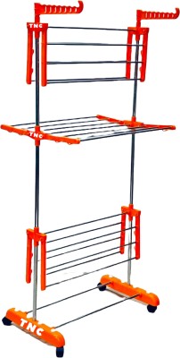 TNC Steel Floor Cloth Dryer Stand Made in India Pure Stainless Steel Single Pole 3-Tier Rack V-80(3 Tier)