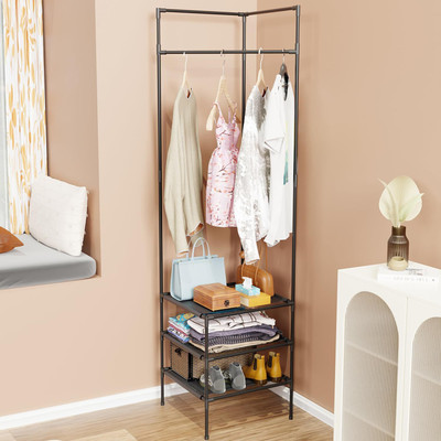 lukzer Steel Floor Cloth Dryer Stand AS-03 Black(2 Tier)
