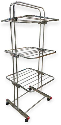 DRYCON Steel Floor Cloth Dryer Stand Ideal for drying clothes, bedsheets, towels, and more(3 Tier)
