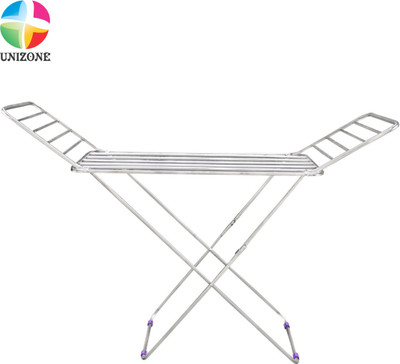 Unizone Steel Floor Cloth Dryer Stand - 12 Month Warranty - Stainless Steel cloth Rack Fully Foldable - D113(1 Tier)