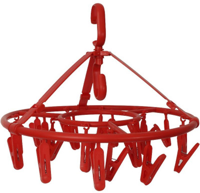 Sukhson India Plastic Ceiling Cloth Dryer Stand RoundeasyHanger21-Red(1 Tier)