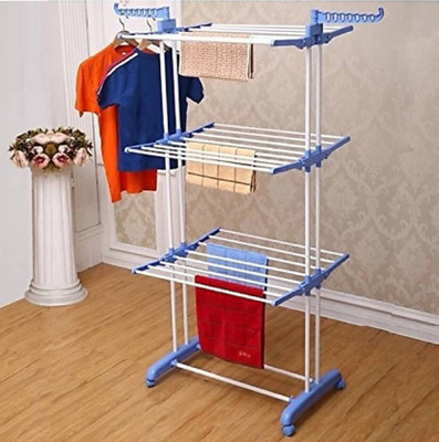 Best 4U Steel Floor Cloth Dryer Stand Premium Quality 3 layer Clothes Rack Hanger(3 Tier)