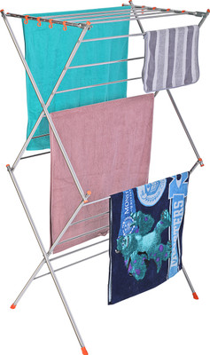 Homwell Steel Floor Cloth Dryer Stand Heavy Duty Stainless Steel Large 16 Rods(3 Tier)