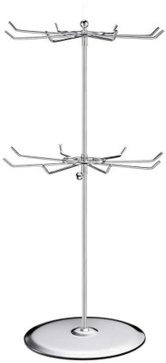 Loop Steel Floor Cloth Dryer Stand 2 Tiers Layers Metal Rotating Display Stand sliver(2 Tier)