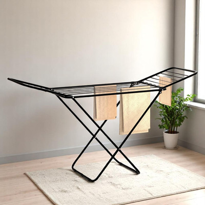 ADMIN INDUSTRIES Steel Floor Cloth Dryer Stand Premium 3-Way Foldable Cloth Drying Stand, 42ft, 20 Rails(1 Tier)