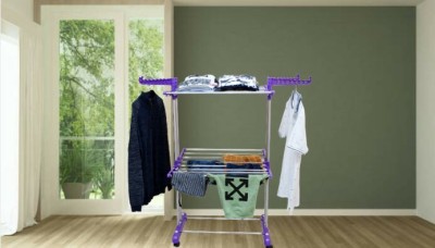 Unizone Steel, Aluminium, Plastic Floor Cloth Dryer Stand J005 (2 Tier) jb n00010 SS 025 (2 Tier) KHHK4478 - 12 Month Warranty(2 Tier)