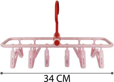 Sukhson India Plastic Ceiling Cloth Dryer Stand SquareeasyHanger10-Pink(1 Tier)