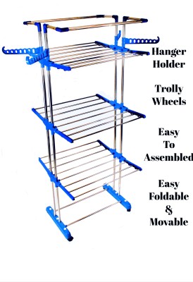 Best 4U Steel, Plastic Floor Cloth Dryer Stand CDS-JB2SS-01060(3 Tier)