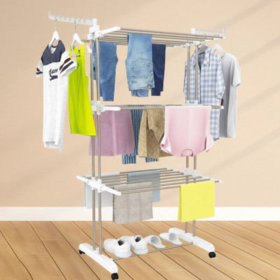TNG Plastic, Steel Floor Cloth Dryer Stand Finest Stainless Steel, Clothes Drying Stand For Indoor, Outdoor or Balcony(3 Tier)