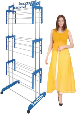 FAVOUR Steel, Plastic Floor Cloth Dryer Stand B23TR0601(3 Tier)