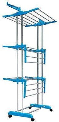 Alluring Homz Steel, Plastic Floor Cloth Dryer Stand Cosmos Folding 4-Tier Stainless Steel Laundry Drying Rack Stand(4 Tier)