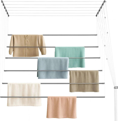 Stelvix Steel Ceiling Cloth Dryer Stand Premium Stainless Ceiling Hangers(5 Tier)
