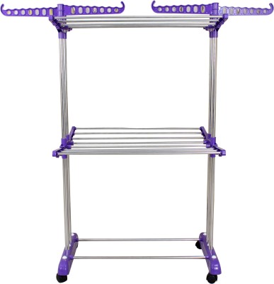 Unizone Steel, Plastic, Aluminium Floor Cloth Dryer Stand JB N00010(2 Tier)