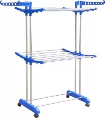 Sukot Steel, Plastic Floor Cloth Dryer Stand DOUBLE POLL B2SS-2T(4 Tier)