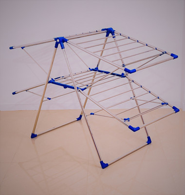 Best 4U Steel, Plastic Floor Cloth Dryer Stand B 4U - CDS- BLUE BUTTERFLY-2T(2 Tier)