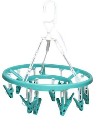 KOGENT ENTERPRISES Plastic Ceiling Cloth Dryer Stand 360 Degree Portable & Rotatable Clips | 16 Clips Cloth Drying Hanger|(1 Tier)