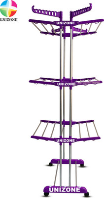 Unizone Steel, Aluminium, Plastic Floor Cloth Dryer Stand 12 Month Warranty T-CDS-B2SS-4 TIER-00104 (4 Tier) J002(4 Tier)