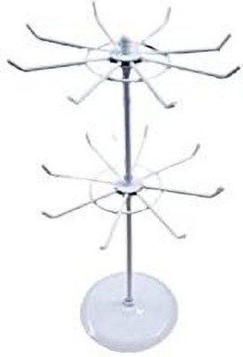 Loop Steel Floor Cloth Dryer Stand 2 Tiers Layers Metal Rotating Display Stand White(2 Tier)