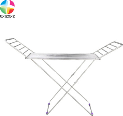 Unizone Steel, Plastic, Aluminium Floor Cloth Dryer Stand Palang Foldable 12 Month Warranty(1 Tier)