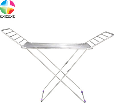 Unizone Steel Floor Cloth Dryer Stand - 12 Month Warranty - Stainless Steel cloth Rack Fully Foldable - D78(1 Tier)