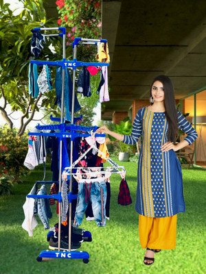 TNC Steel, Plastic, Aluminium Floor Cloth Dryer Stand Foldable & Movable Pure Stainless Steel Double Pole 3 Tier Stand JB2SS3T V-024(3 Tier)