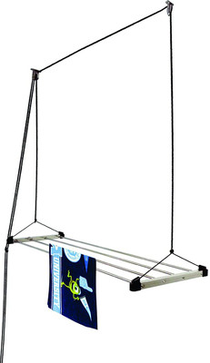 Homwell Steel Ceiling Cloth Dryer Stand Stainless Steel 4 Pipe X 4 Feet Full Frame Cloth Drying Stand(1 Tier)