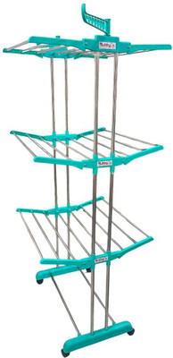 DRYZON Plastic, Steel Floor Cloth Dryer Stand GREEN PLASTIC(3 Tier)
