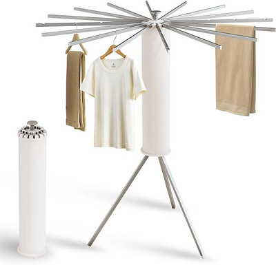 LUPPRA Aluminium, Plastic Floor Cloth Dryer Stand Premium 16-Rod Foldable Aluminium Clothes Drying Rack(1 Tier)