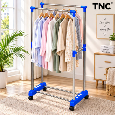 TNC Plastic, Steel Floor Cloth Dryer Stand Compact Design |Big Utility | Perfect for Every Space(2 Tier)