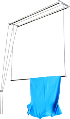 Cybercity Steel Ceiling Cloth Dryer Stand 5 FEET 3 PIPES Individual Drop Down pulley Operated Railers Ceiling / Roof Mounted Cloth Dyring Hanger/Hanging Stand For Balcony , Veranda, Utility with UV Protected Nylon Ropes(3 Tier)