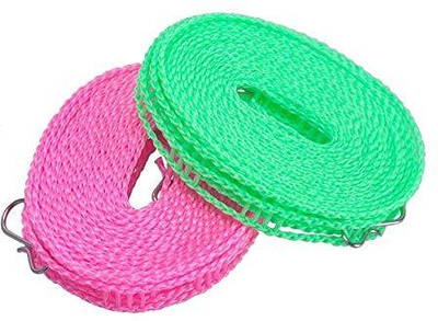 JBS IMPEX Clothesline Drying Nylon Rope with Hooks Windproof Anti-Slip Clothes Wool Retractable Clothesline(20 m)