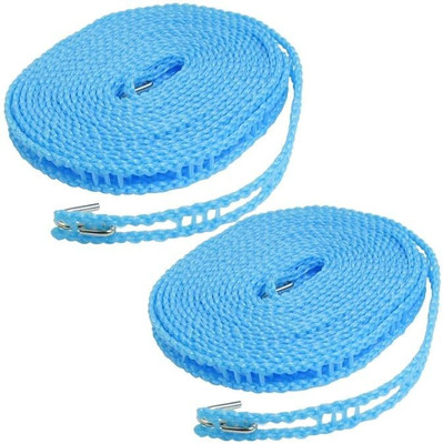 GRILLVANTA Windproof Clothes Drying Rope Nylon Hook Laundry Hanging Line Nylon Retractable Clothesline(5 m)