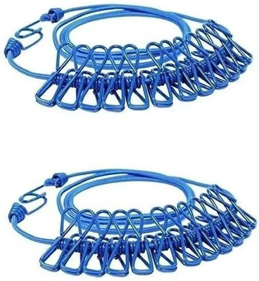 MARSELITE Cloth Drying Rope with Hooks Travel Clothes line Indoor Outdoor Iron Retractable Clothesline(10 m)
