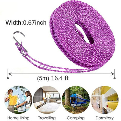 NEWSPARSH Nylon Retractable Clothesline(5 m)