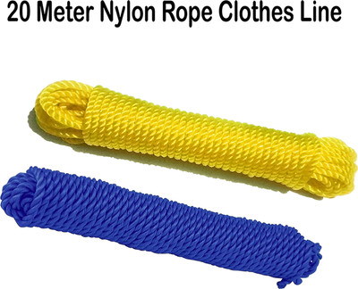 WROSHLER Rope For Both Indoor And Outdoor Purpose - 20 Meter Length - Nylon Retractable Clothesline(20 m)
