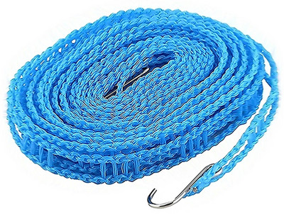 Nivrutti Windproof Clothes Drying Rope l Nylon Hook Laundry Hanging Line Set of 1( 5mtr ) Nylon Retractable Clothesline(5 m)