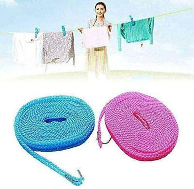 ABlue Clipper CLOTH HANGING ROPE FOR HANGING CLOTH ANYWHERE Nylon Clothesline(10 m)