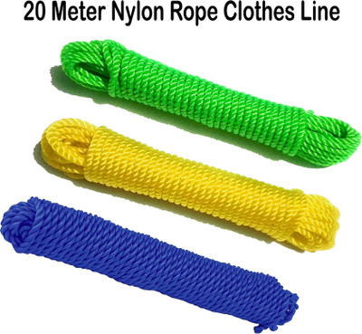 WROSHLER Rope For Both Indoor And Outdoor Purpose - 20 Meter Length - Nylon Retractable Clothesline(20 m)