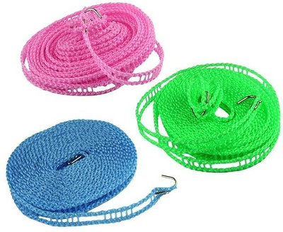 AVANTRA Windproof Clothes Drying Rope Nylon Hook Laundry Hanging Line Nylon Retractable Clothesline(5 m)