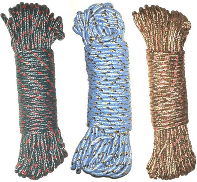 Aseenaa Big Size 20 Meters Cloth Hanging Rope For Both Indoor & Outdoor Use (Pack Of 3) Nylon Retractable Clothesline(20 m)