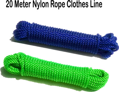 WROSHLER Rope For Both Indoor And Outdoor Purpose - 20 Meter Length - Nylon Retractable Clothesline(20 m)