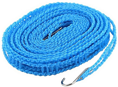 Nivrutti Windproof Clothes Drying Rope l Nylon Hook Laundry Hanging Line Set of 1( 5mtr ) Nylon Retractable Clothesline(5 m)