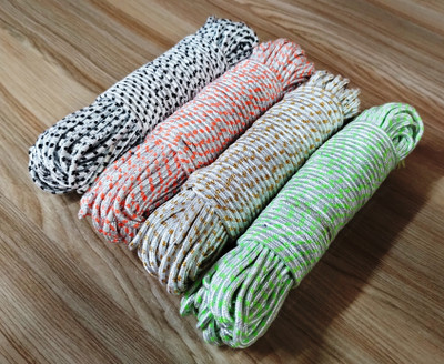 Kabi Aggro Rope for Cloth Drying 10 Meter each Pack of 4 Rassi Polyester Clothesline(10 m)