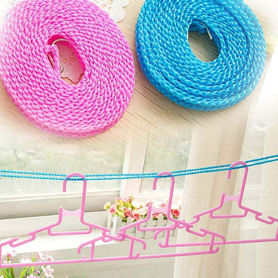 Ecnext ANTI-SLIP CLOTHES WASHING DRYING NYLON ROPE Pack of 4 (Random Colour) Nylon Retractable Clothesline(5 m)