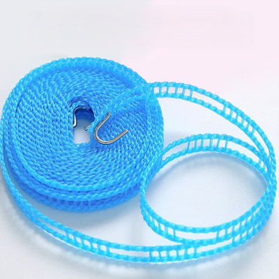 Nivrutti Foldable Hooked Rope for Travel Laundry Drying l Nylon Rope with Hooks Set of 1 Nylon Retractable Clothesline(5 m)