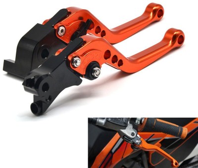 Vagary Brake Clutch Lever For KTM, Bajaj Universal For Bike(Orange Heavy Duty 6 Positions Adjustment Clutch Brake Lever Compatible with KTM)