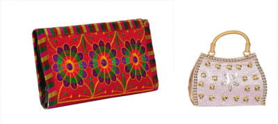 SUNVIKA House Casual, Formal, Party Pink, Red  Clutch