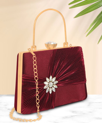 CLIX Party, Casual, Formal Maroon  Clutch