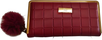 Option Hub Casual, Formal, Party, Sports Maroon  Clutch