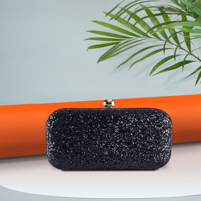 Tooba Handicraft Party Black  Clutch
